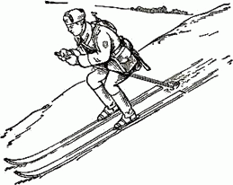 Торможение палками между лыжами