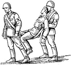 Переноска раненого на лямке, сложенной восьмеркой (второй способ)