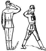 Выполнение воинского приветствия в движении вне строя в головном уборе